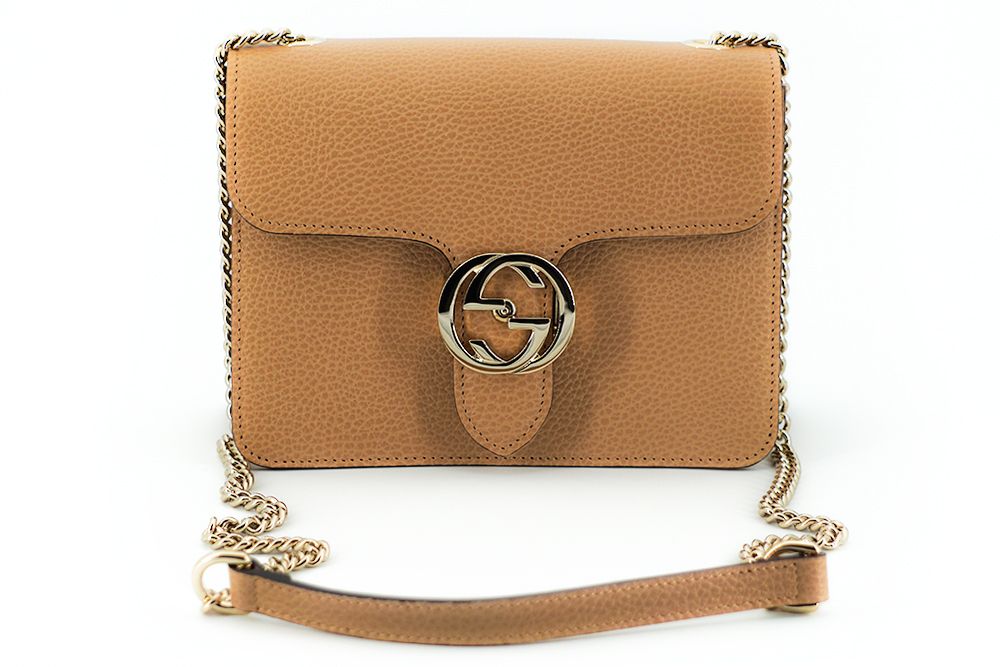 Elegant Beige Shoulder Bag with GG Snap