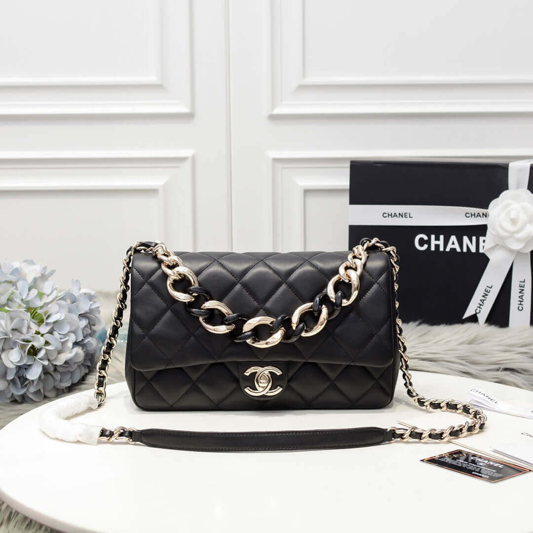 ESMEE Flap Bag With Large Bi-Color Chain CHL - 742