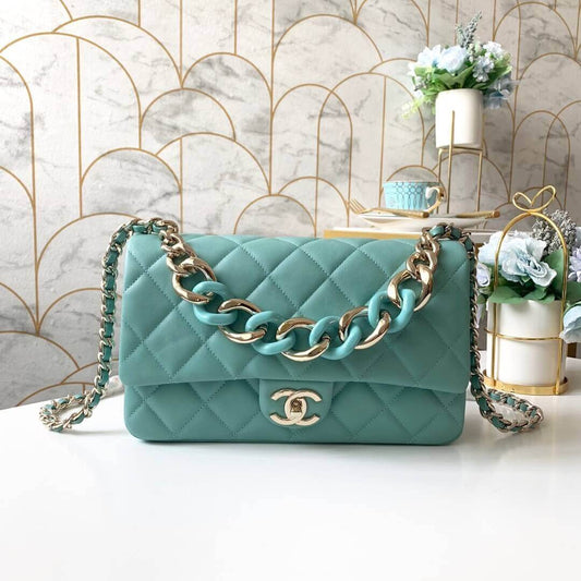 ESMEE Flap Bag With Large Bi-Color Chain CHL - 743