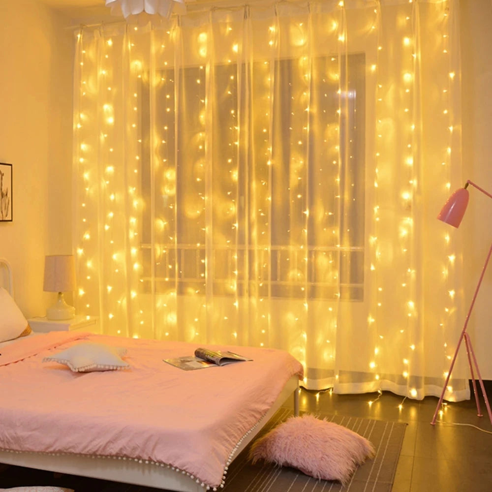 LED Christmas Curtain Lights Garland