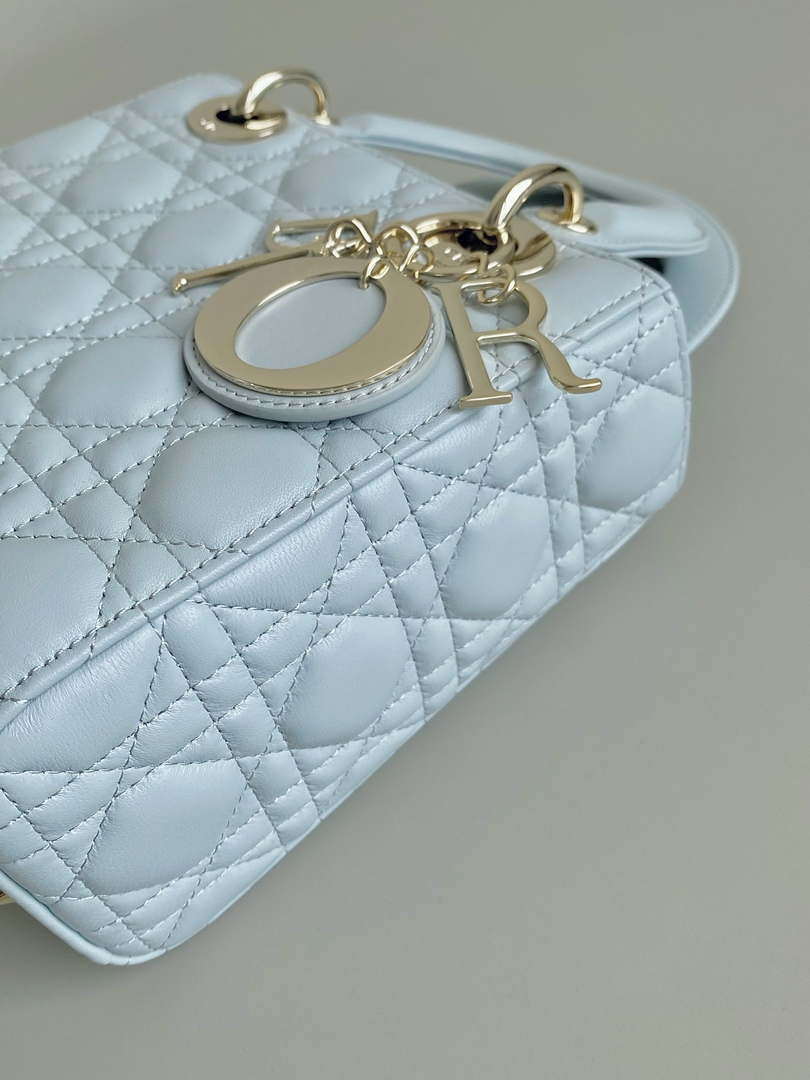 Small Lady Dior Bag Light Blue Cannage Lambskin