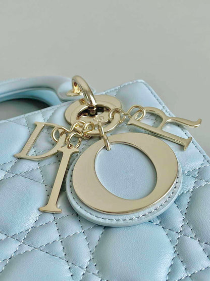 Small Lady Dior Bag Light Blue Cannage Lambskin