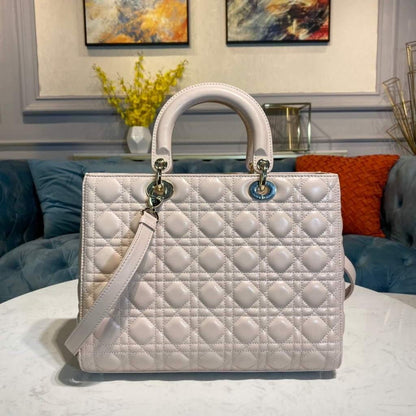 Large Lady Dior Bag Beige Cannage Lambskin