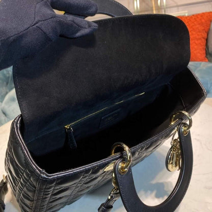 Large Lady Dior Bag Black Cannage Lambskin