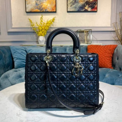 Large Lady Dior Bag Black Cannage Lambskin