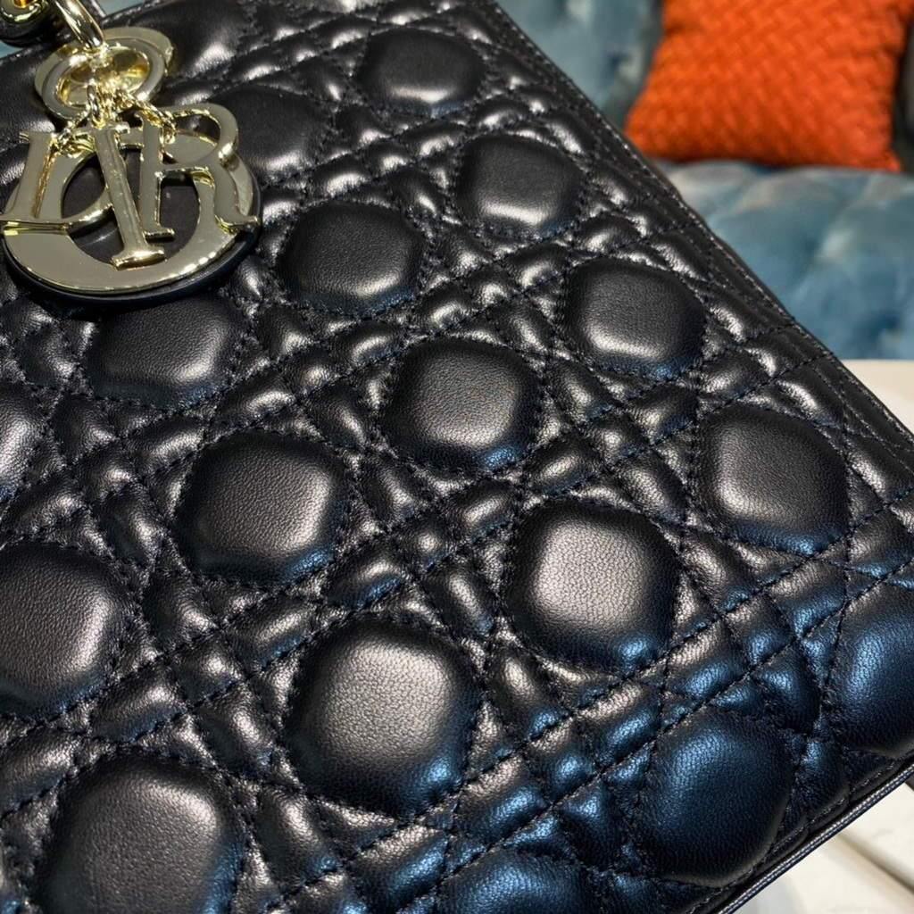 Large Lady Dior Bag Black Cannage Lambskin