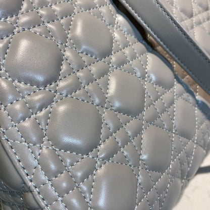 Large Lady Dior Bag Gray Cannage Lambskin