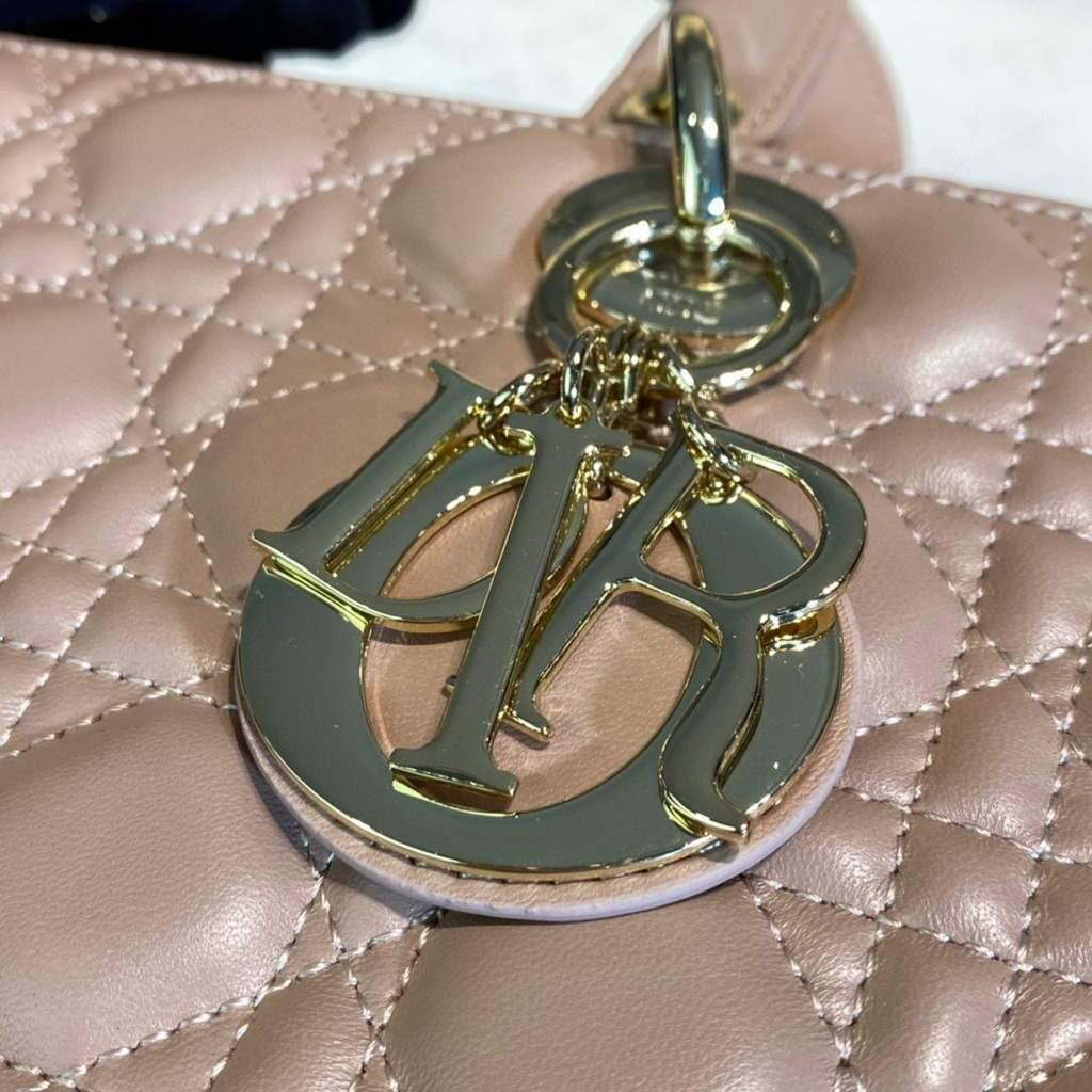 Large Lady Dior Bag Pink Cannage Lambskin