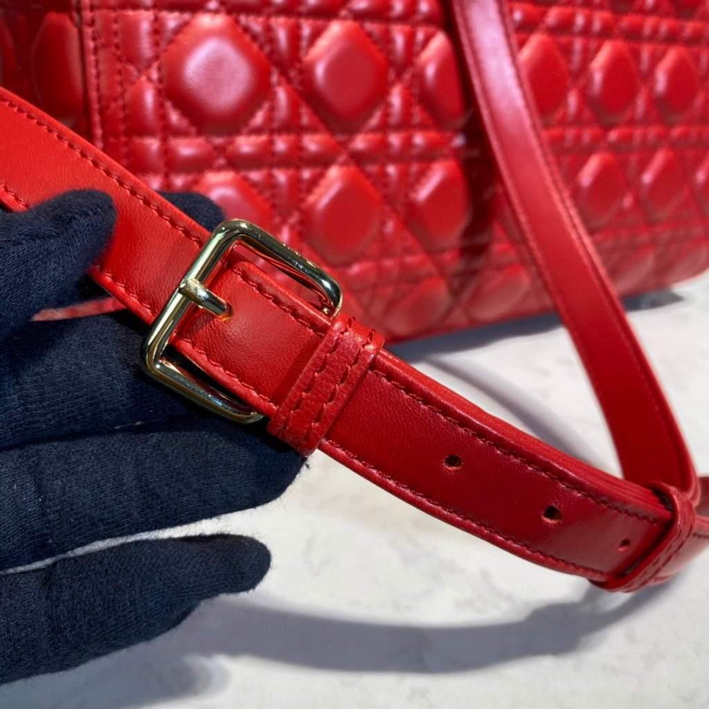 Large Lady Dior Bag Red Cannage Lambskin