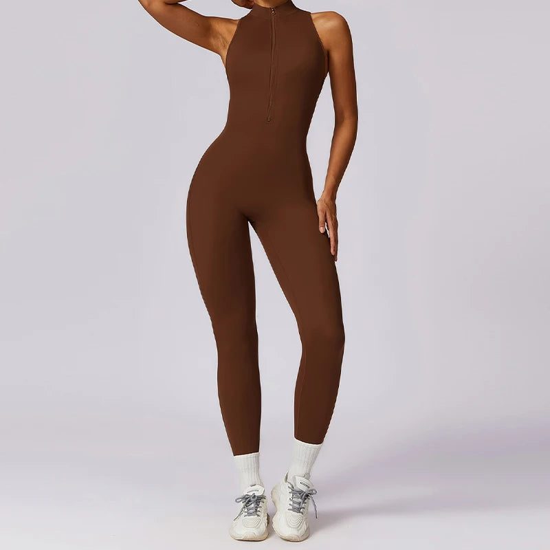 Women's V Back One-Piece Sports Jumpsuit