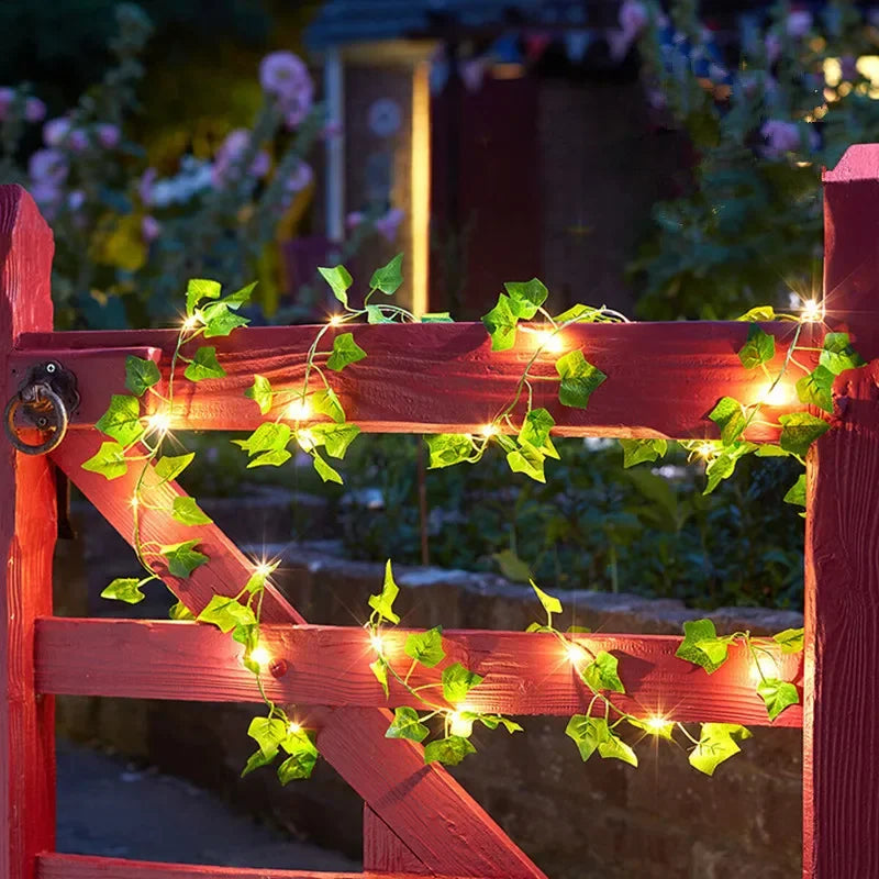 Flower Green Leaf String Lights