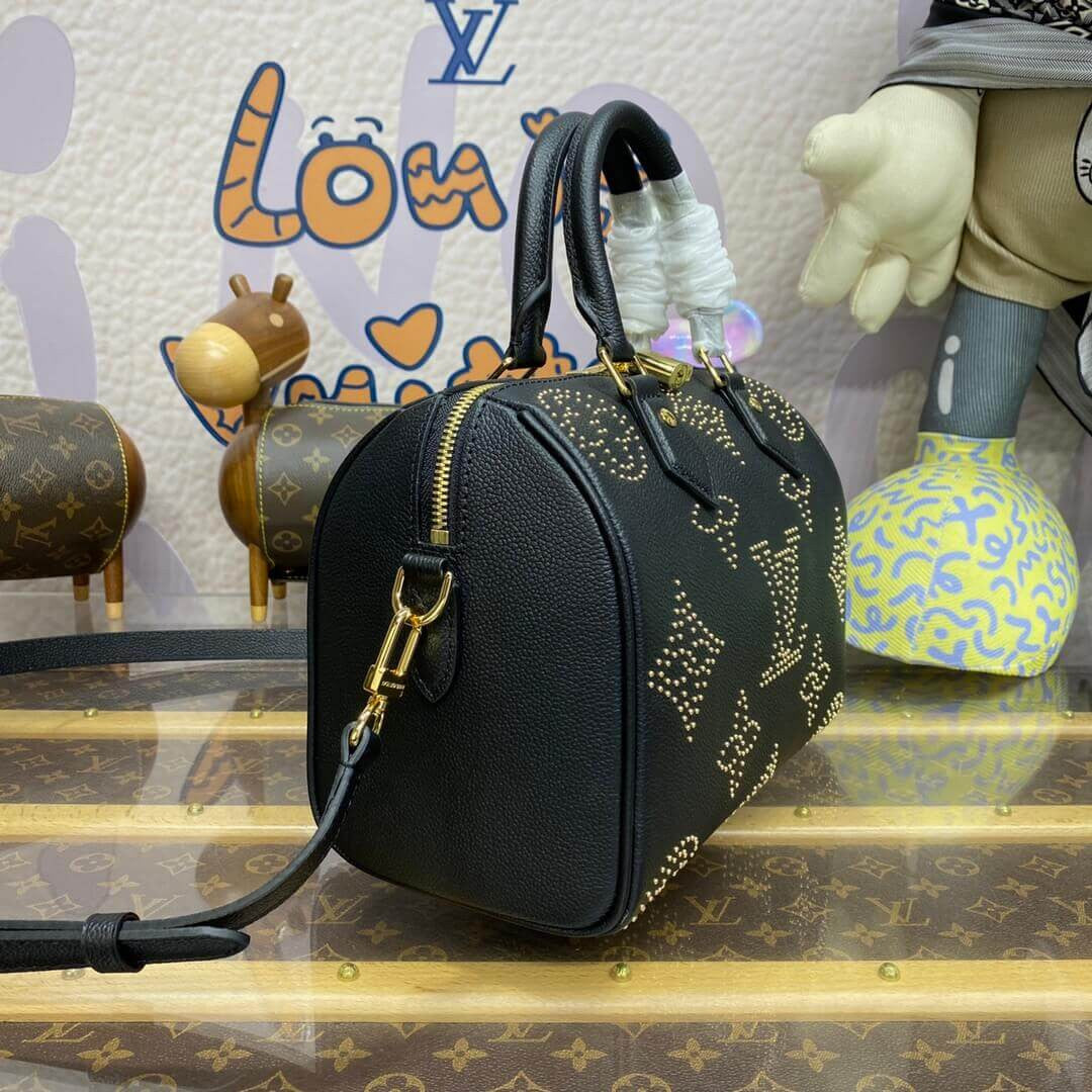 ESMEE Speedy Bandouliere Black Monogram With Studs - LUV 414