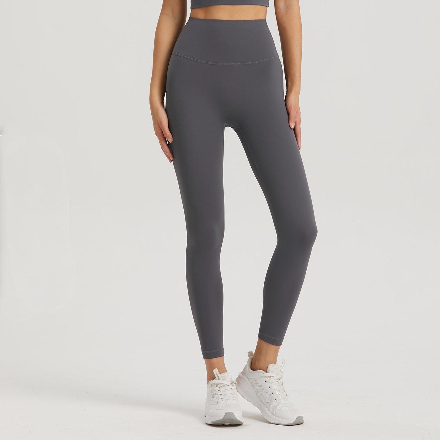 Lycra High-Waisted Nine-Point Leggings with Pocket