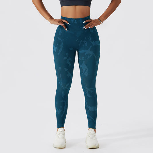 Camouflage Peach Hip Raise Fitness Pants