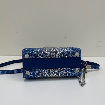 ESMEE - Crystal Mini Sequin Top Handle Bag Blue/Silver