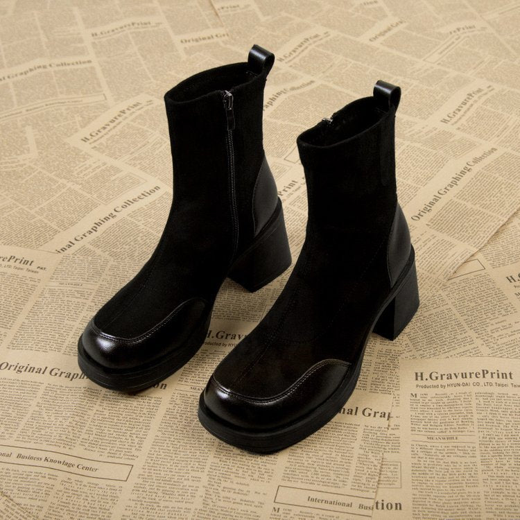 Thick Bottom Chunky Heel Martin Boots