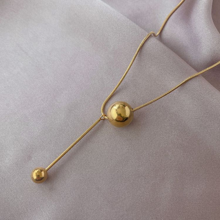 Gold Round Ball Necklace