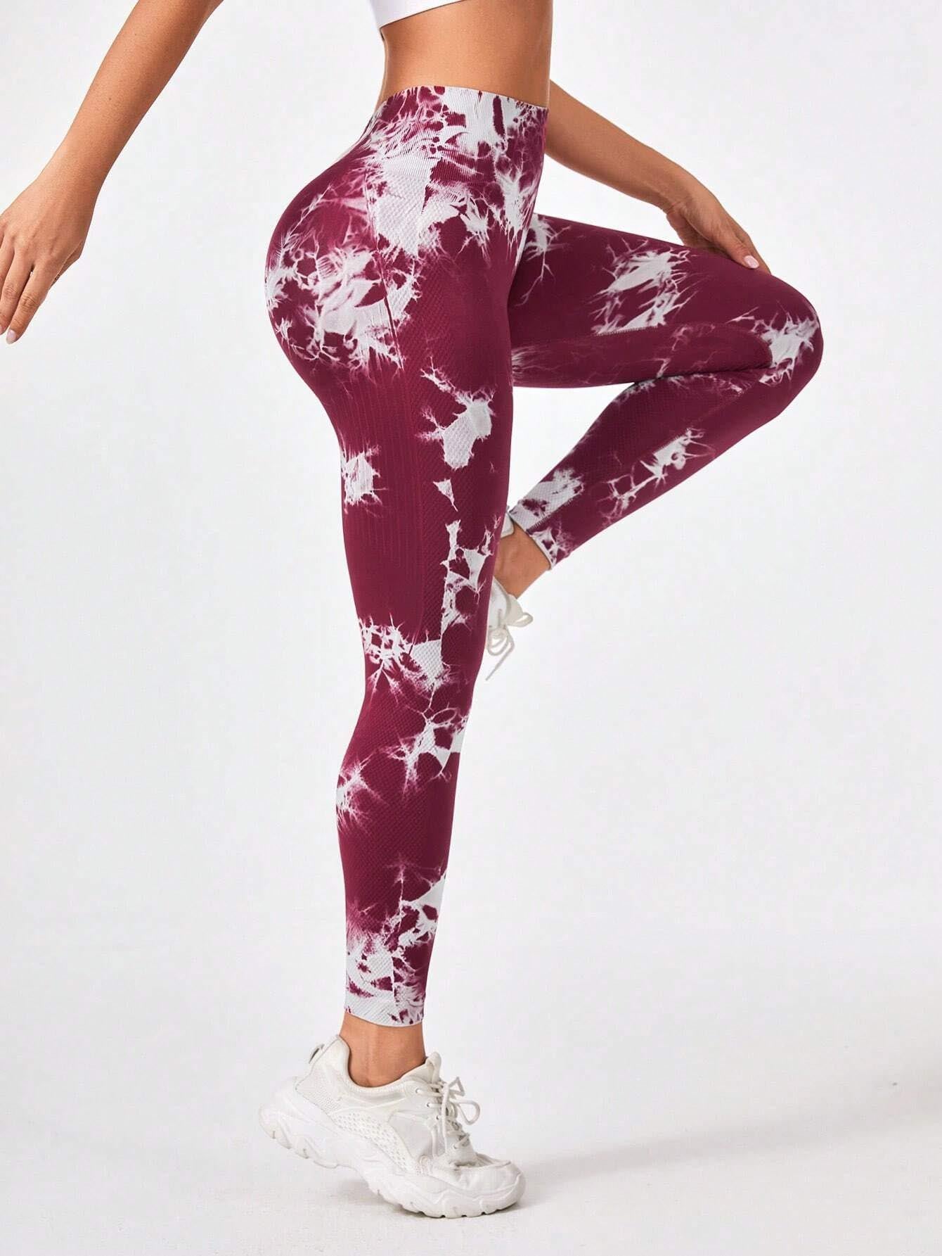 3-Pack Tie Dye Seamless High-Waist Workout Leggings