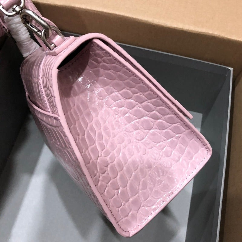 ESMEE - Crocodile Embossed Handbag Light Pink