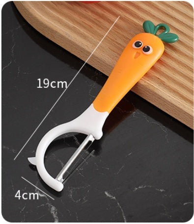 Carrot-Themed Kitchen Tool Set with Storage Hook