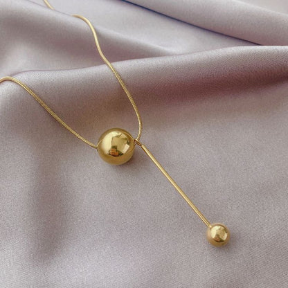 Gold Round Ball Necklace