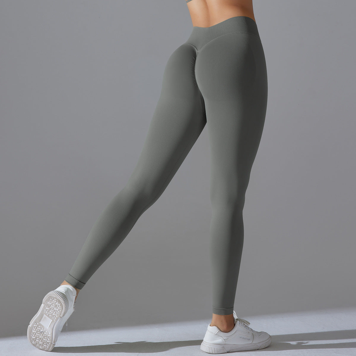 Seamless Back V-Waist Peach Hip Shaping Yoga Pants