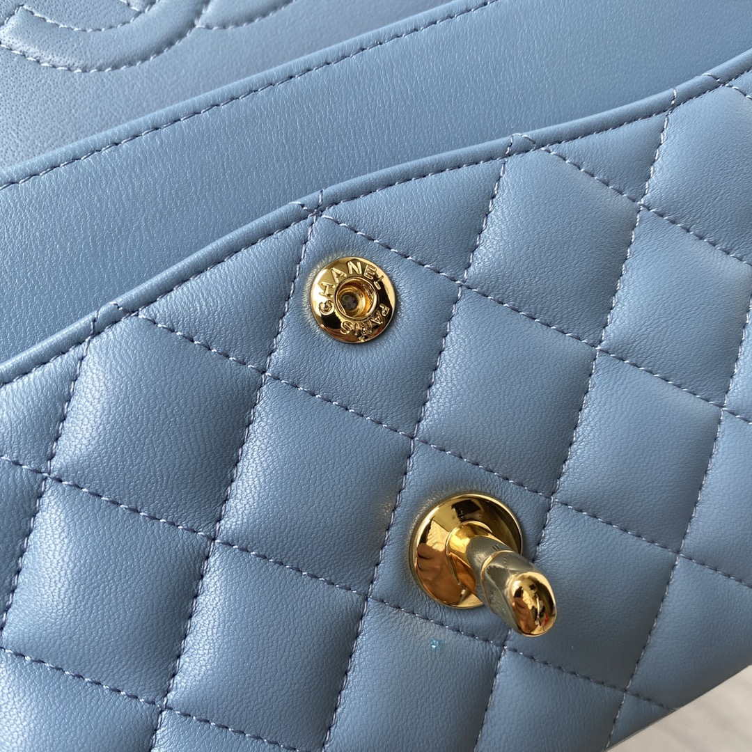 ESMEE - Classic Flap Handbag Sky Blue Lambskin