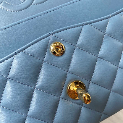 ESMEE - Classic Flap Handbag Sky Blue Lambskin