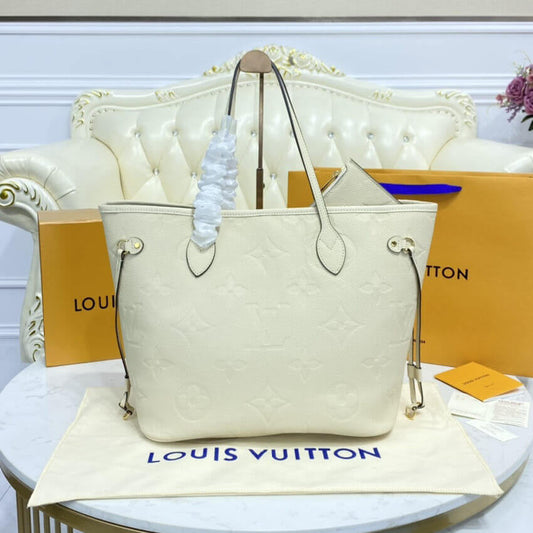 ESMEE Cream Leather Neverfull Bag - LUV 591