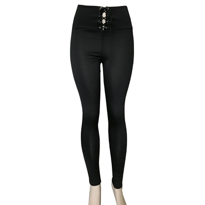 Sculpt and Shape High Waist Lace-up Belly Contracting Leggings