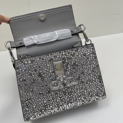 ESMEE - Crystal Mini Sequin Top Handle Bag Silver