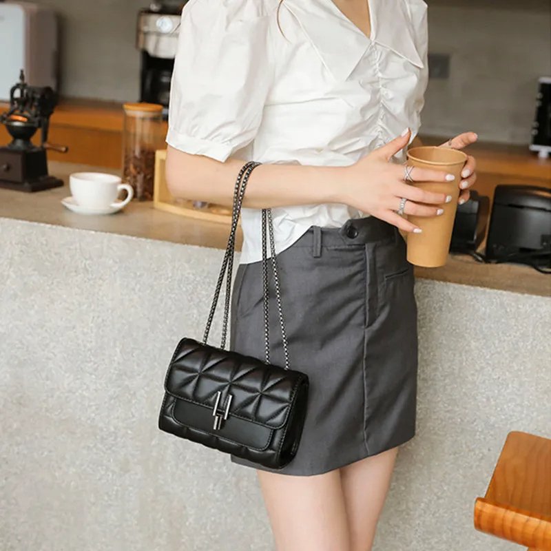 Leather Chain Crossbody Bag