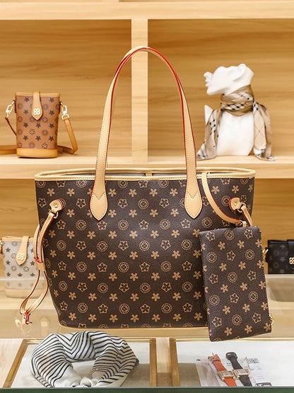 LV-Inspired Leather Tote Bag