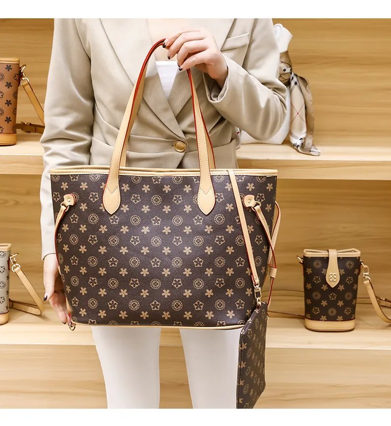 LV-Inspired Leather Tote Bag