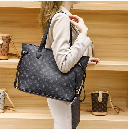 LV-Inspired Leather Tote Bag