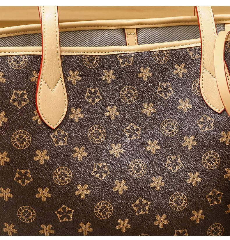 LV-Inspired Leather Tote Bag