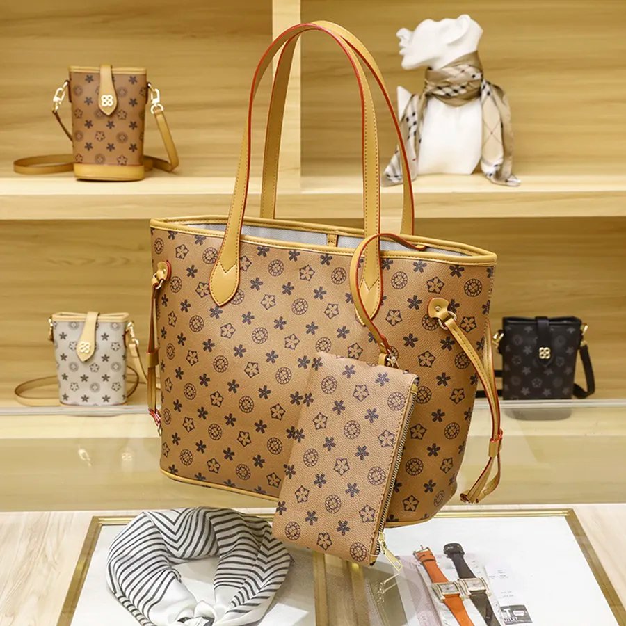 LV-Inspired Leather Tote Bag