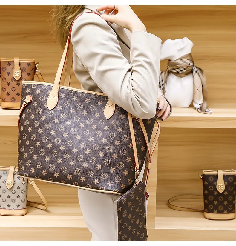 LV-Inspired Leather Tote Bag