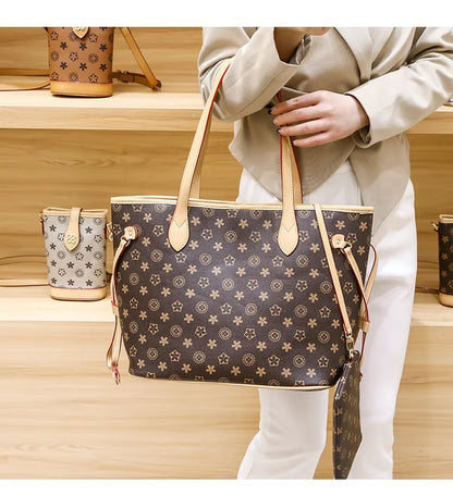 LV-Inspired Leather Tote Bag