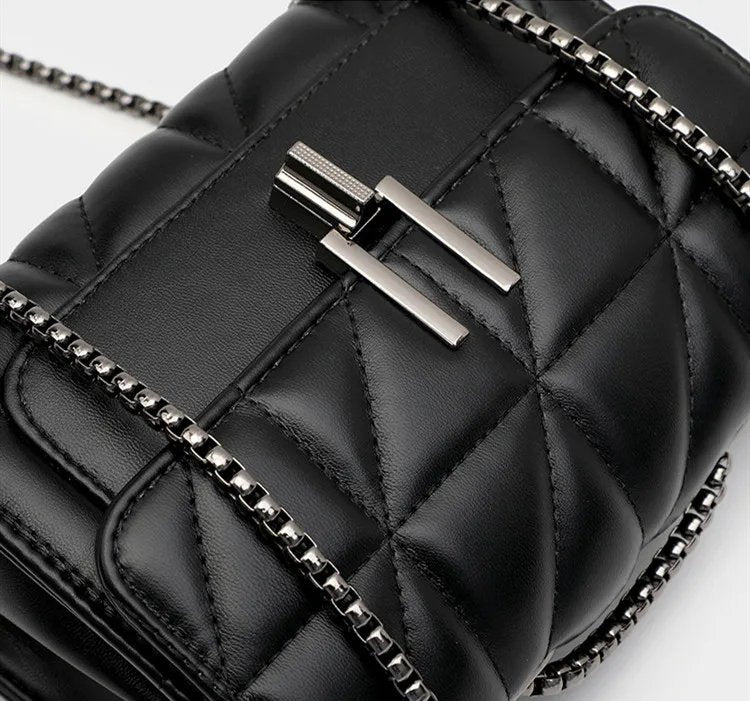 Leather Chain Crossbody Bag