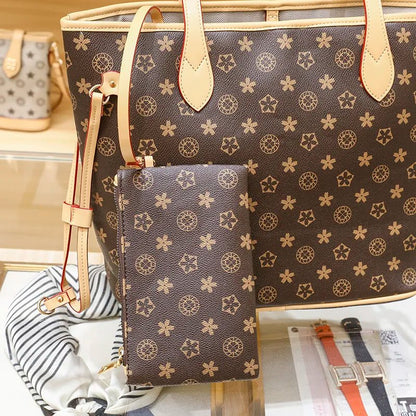 LV-Inspired Leather Tote Bag