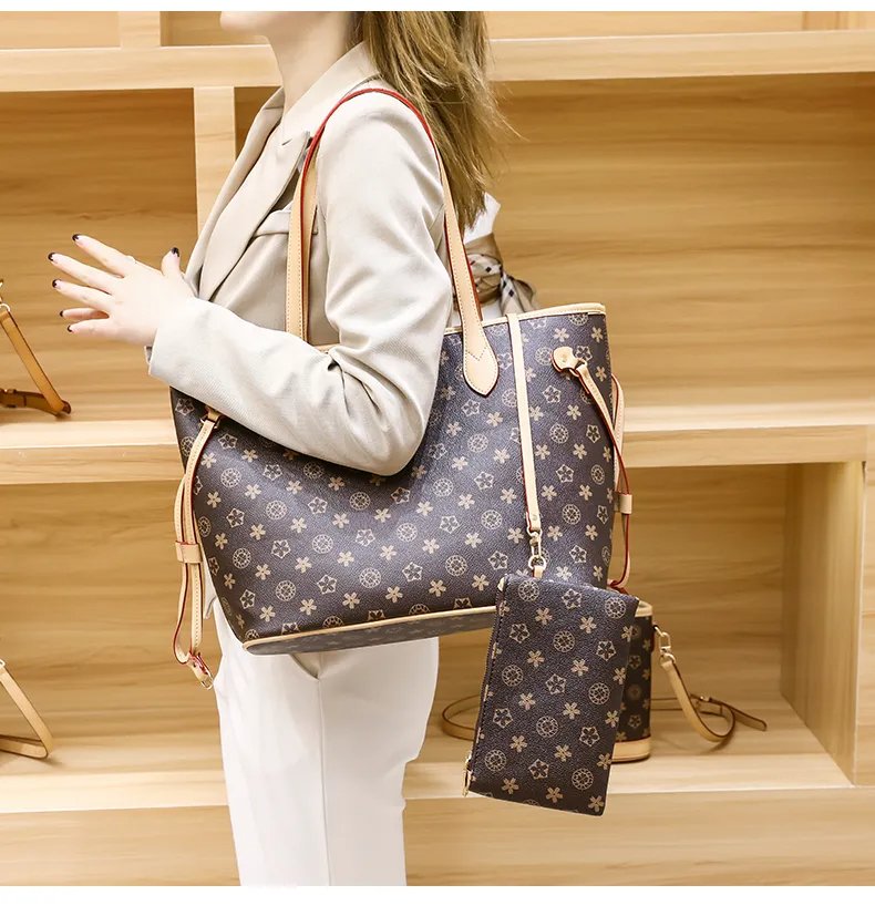 LV-Inspired Leather Tote Bag