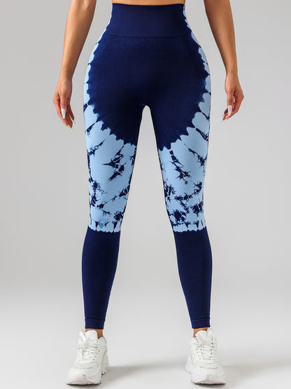 Tie-Dye Yoga Leggings with High Waistband