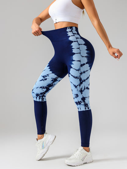 Tie-Dye Yoga Leggings with High Waistband