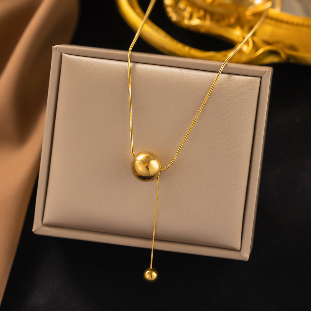 Gold Round Ball Necklace