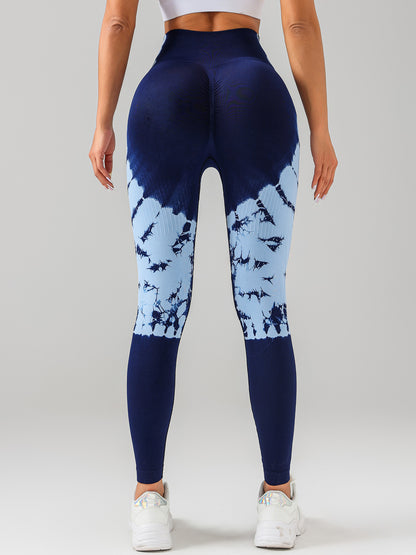 Tie-Dye Yoga Leggings with High Waistband