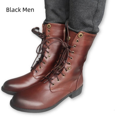 Motorcycle Lace-Up Men's Boots