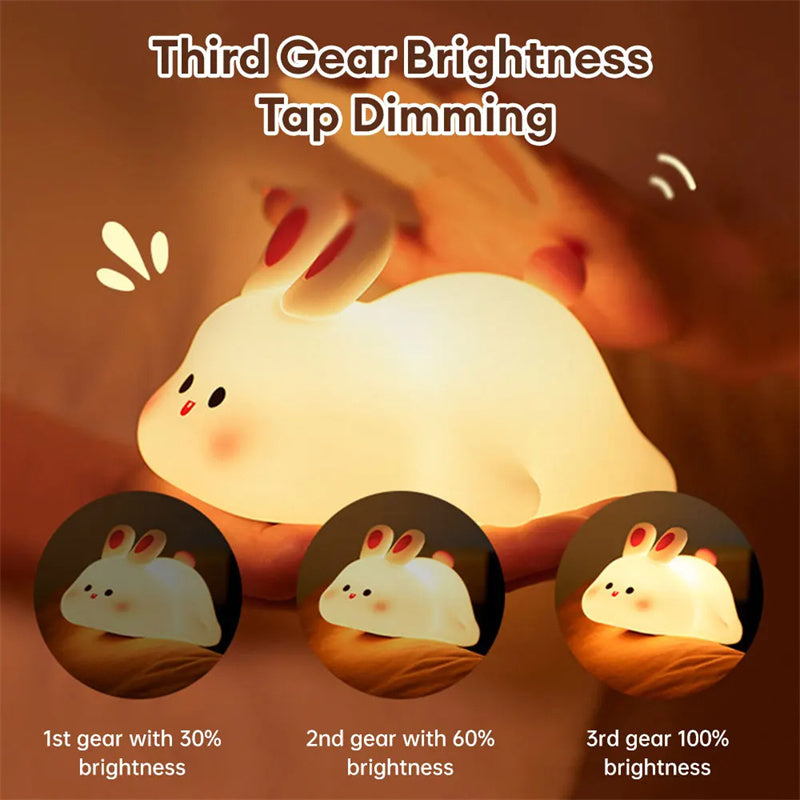 Big Face Rabbit LED Touch Night Light