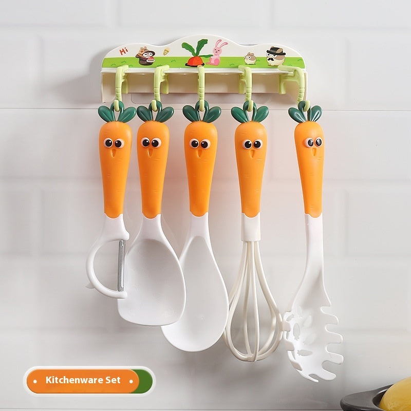 Carrot-Themed Kitchen Tool Set with Storage Hook