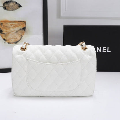 ESMEE - Caviar Classic Double Flap Bag White